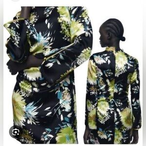Zara Multicolored Floral Print Mini Dress. New With Tags.